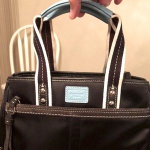 COACH F11992 Hampton Black Satin Weekend Satchel